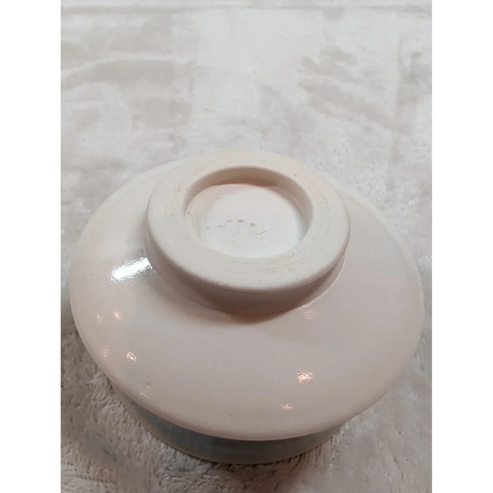 Studio Pottery Blue White Ombre Glazed Ceramic Bowl Handcrafted Signed‎ 4.5